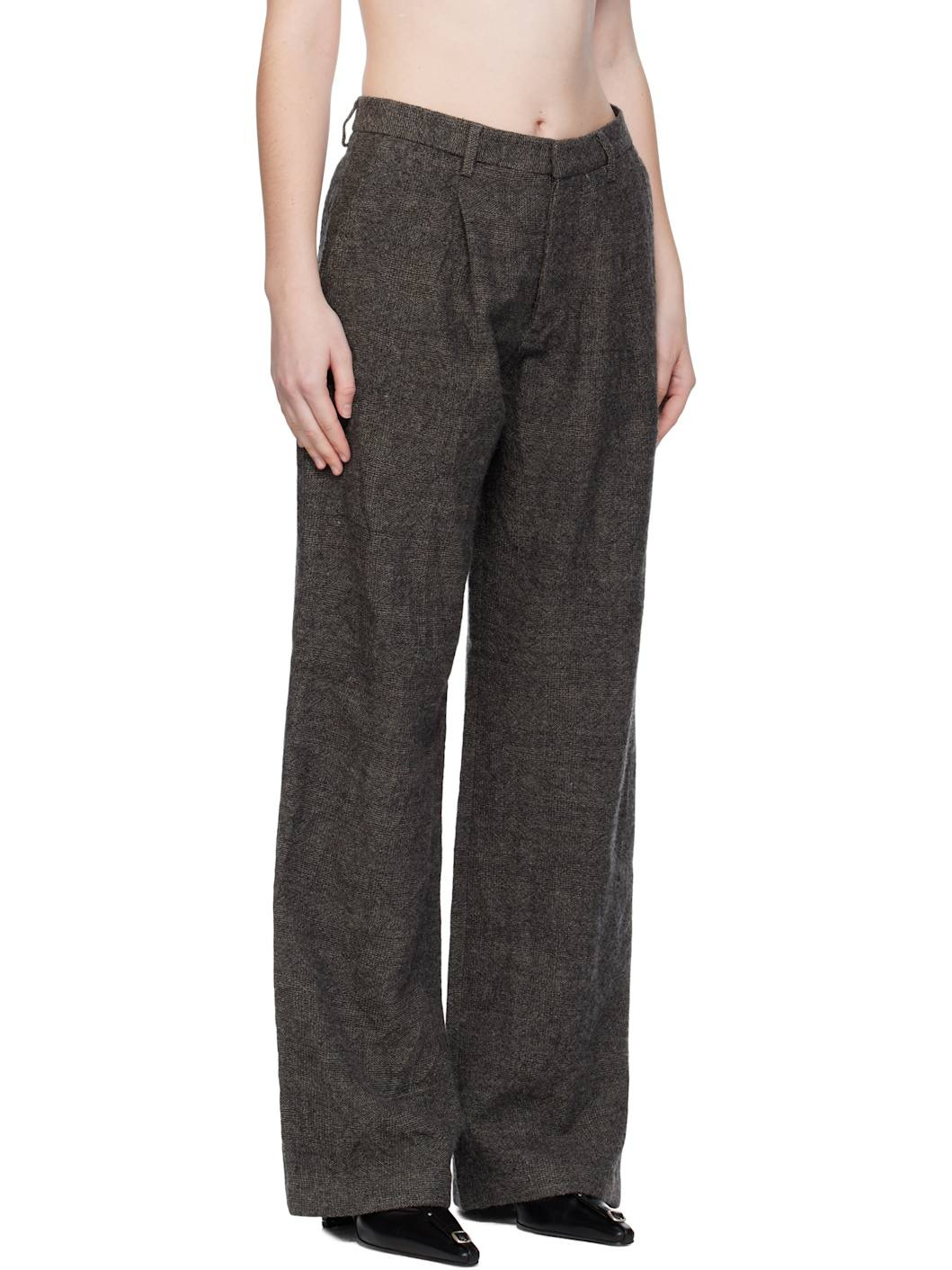 Gray Wide Leg Trousers - 2