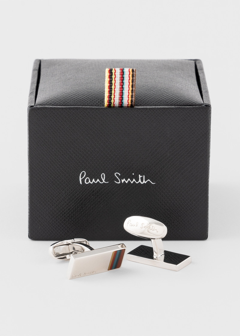 Paul Smith Silver 'Bright Stripe' Cufflinks outlook