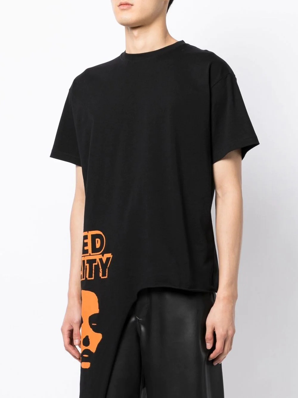 graphic-print asymmetric T-shirt - 4