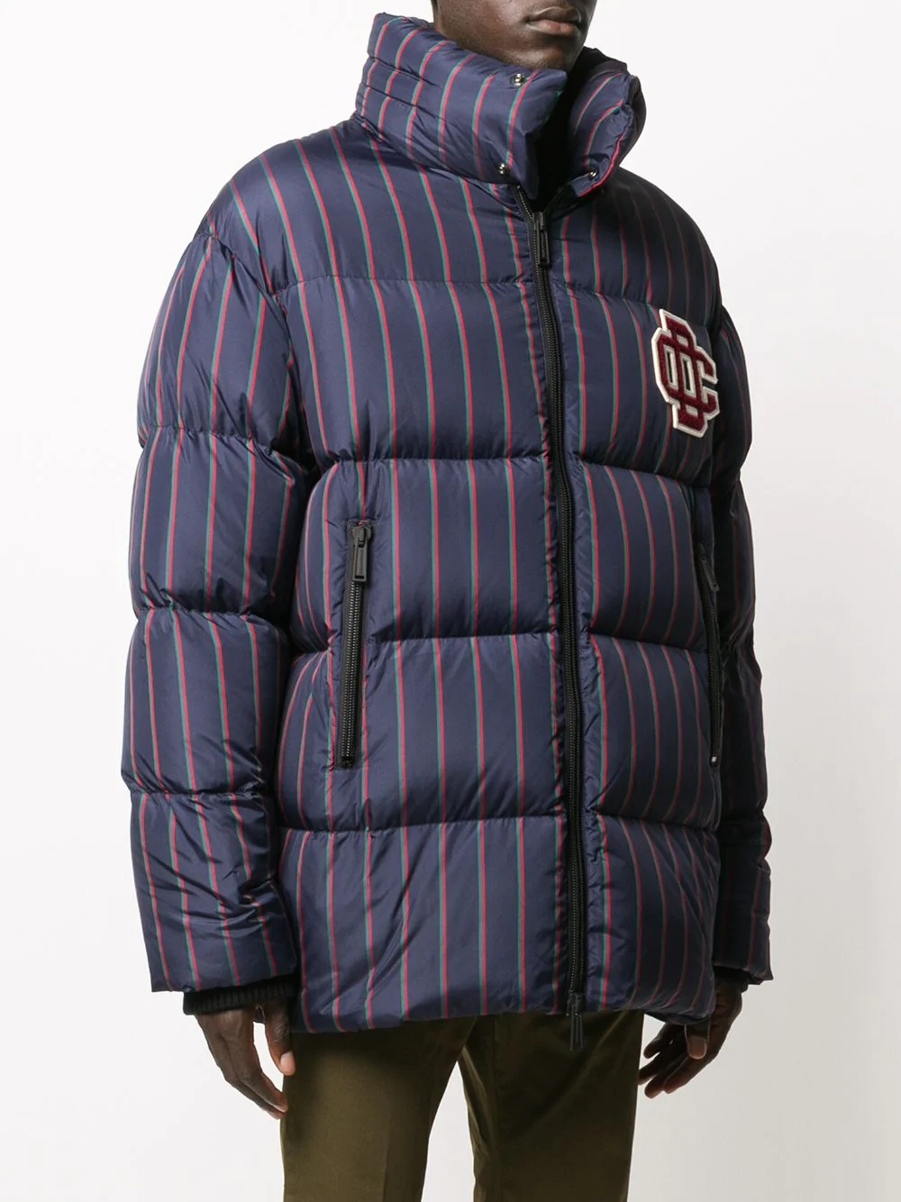 striped padded coat - 3