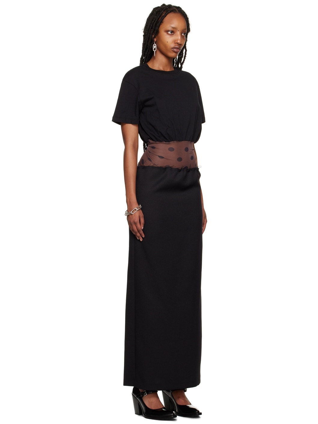 Black Paneled Maxi Dress - 2