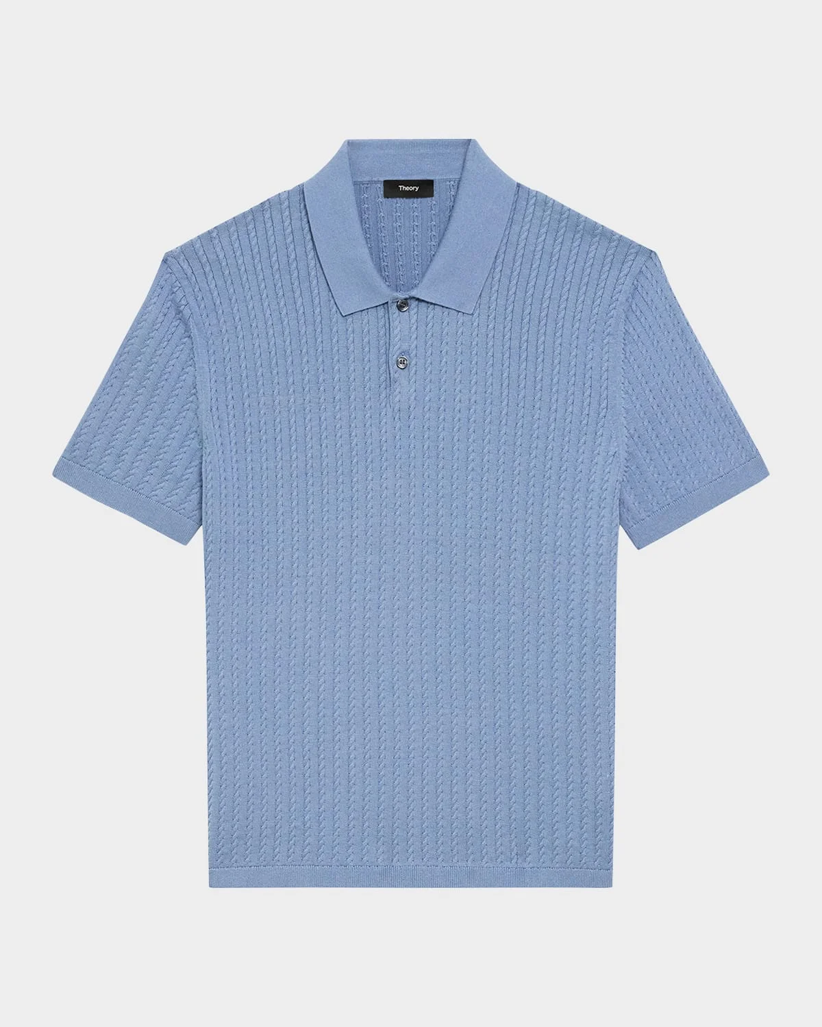 Men's Cable-Knit Polo Sweater - 1