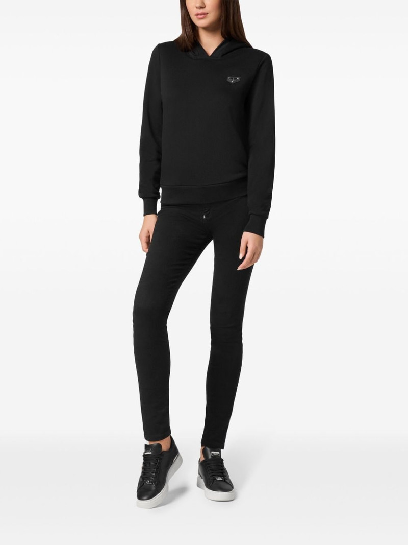 PHILIPP PLEIN logo plaque hoodie outlook