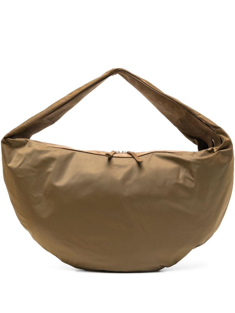 suede-trimmed shoulder bag 1