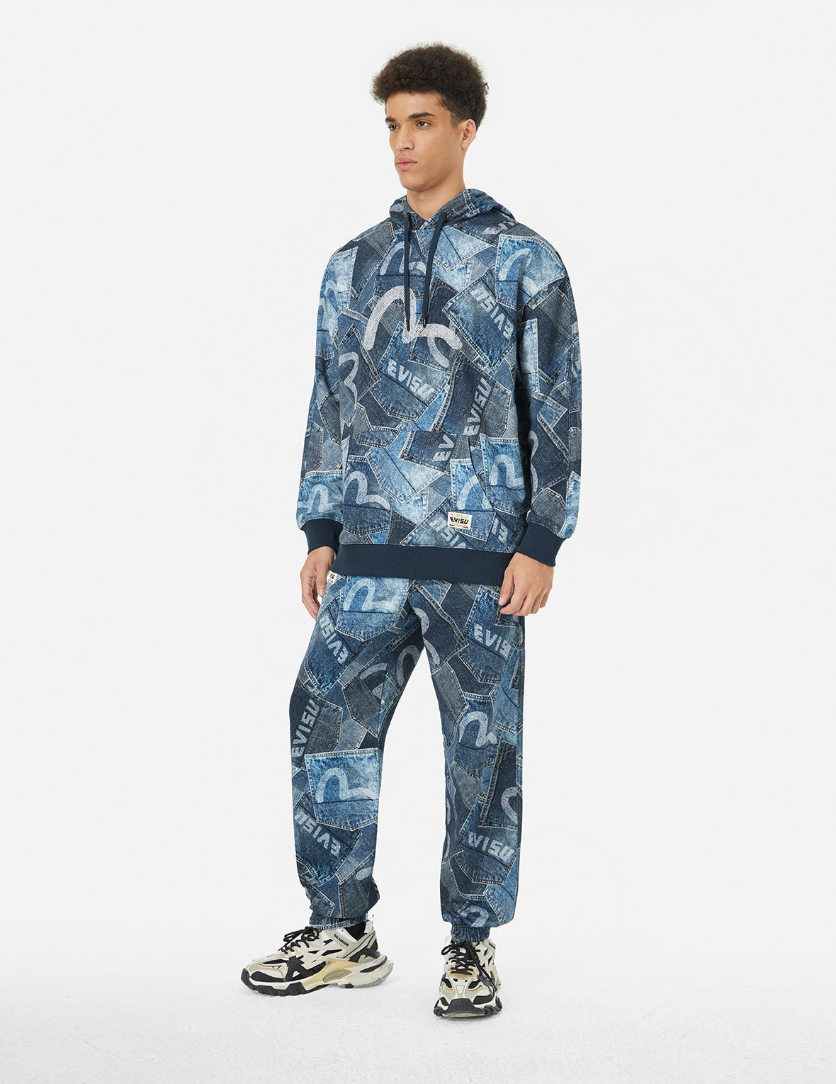 Allover Seagull Pocket  Print Loose Fit Hoodie - 3