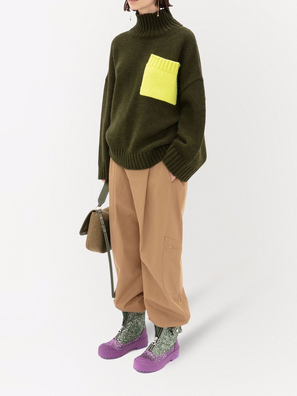 patch-pocket roll-neck jumper - 3