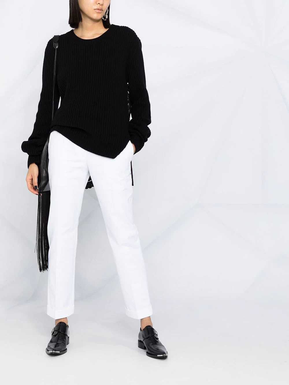 mid-rise straight leg trousers - 4