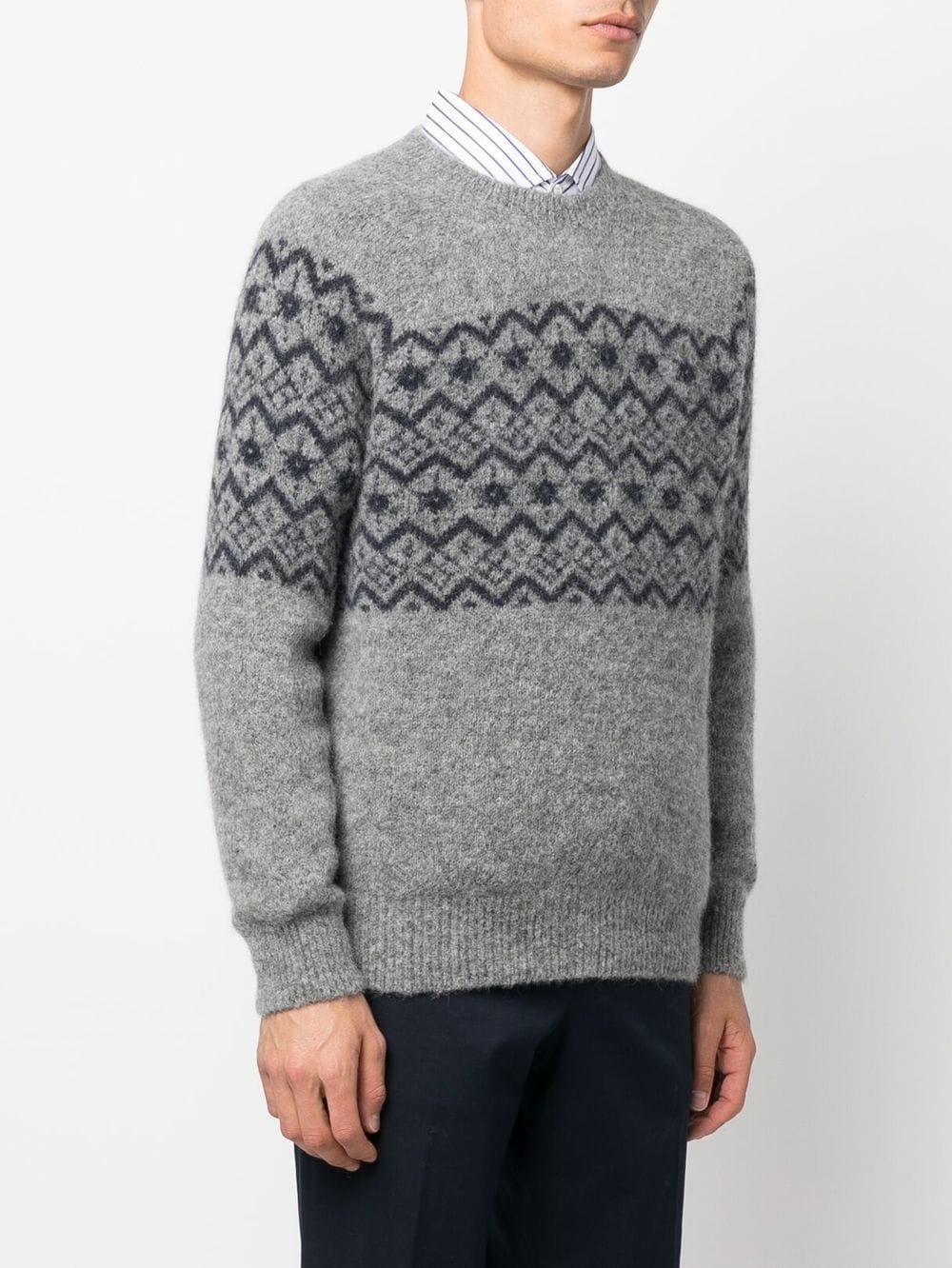 geometric-print crew-neck jumper - 3