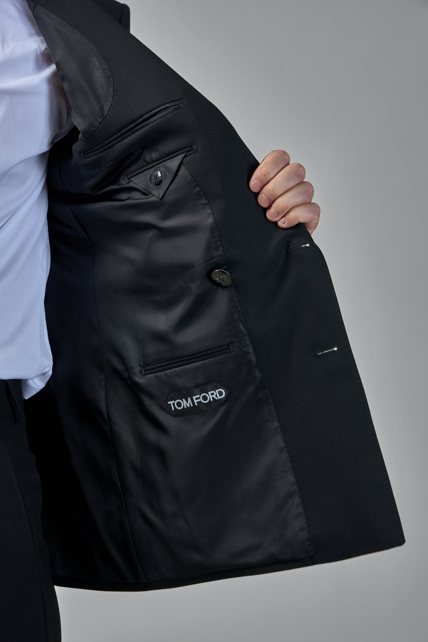 High Twist Broken Twill Double-Breasted Jacket - 6