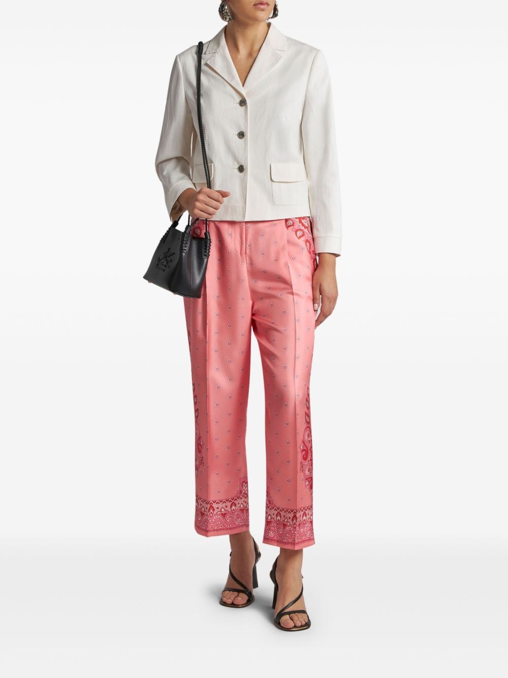 paisley-print silk trousers - 2