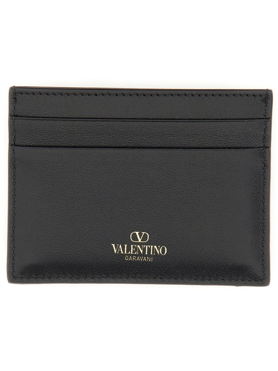GARNET CALFSKIN ROCKSTUD CARD HOLDER - 2