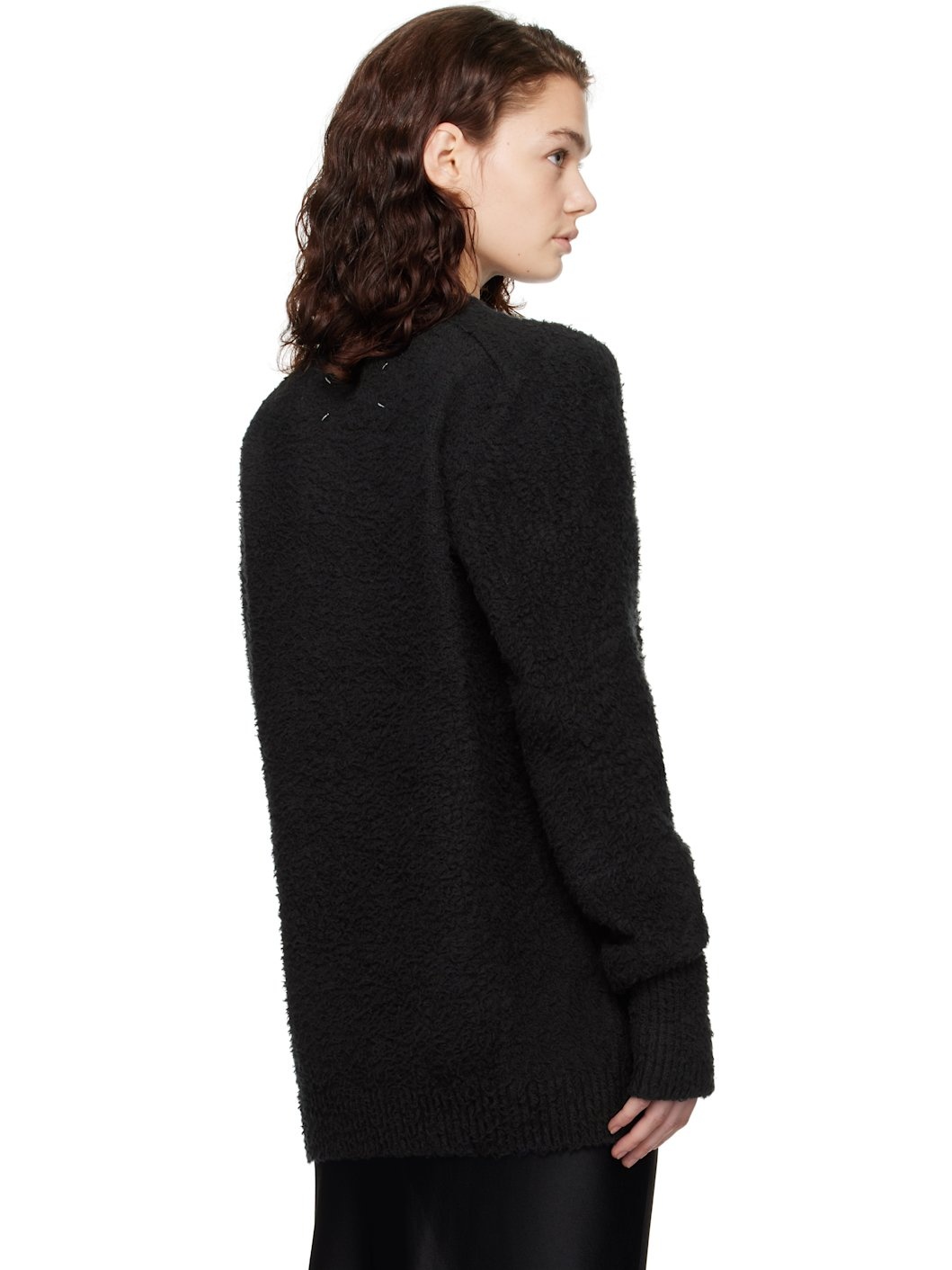 Black Oversized Piled Sweater - 3