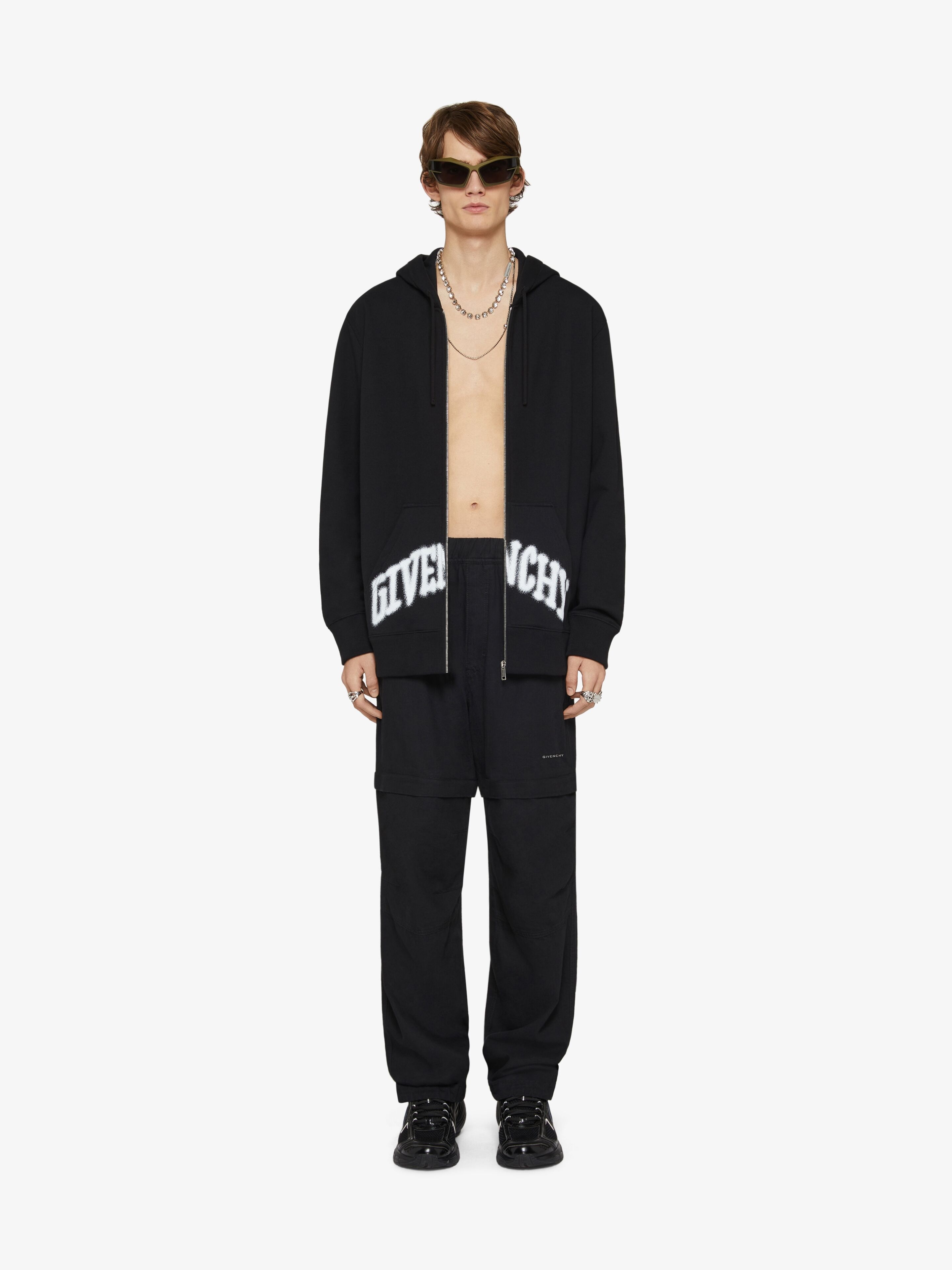 PARIS SKULL HOODIE IN FELPA WITH RHINESTONES - 2