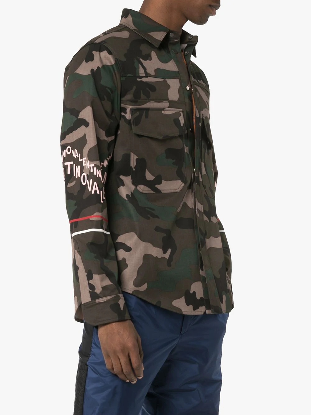 Logo print camo cotton shirt jacket - 3