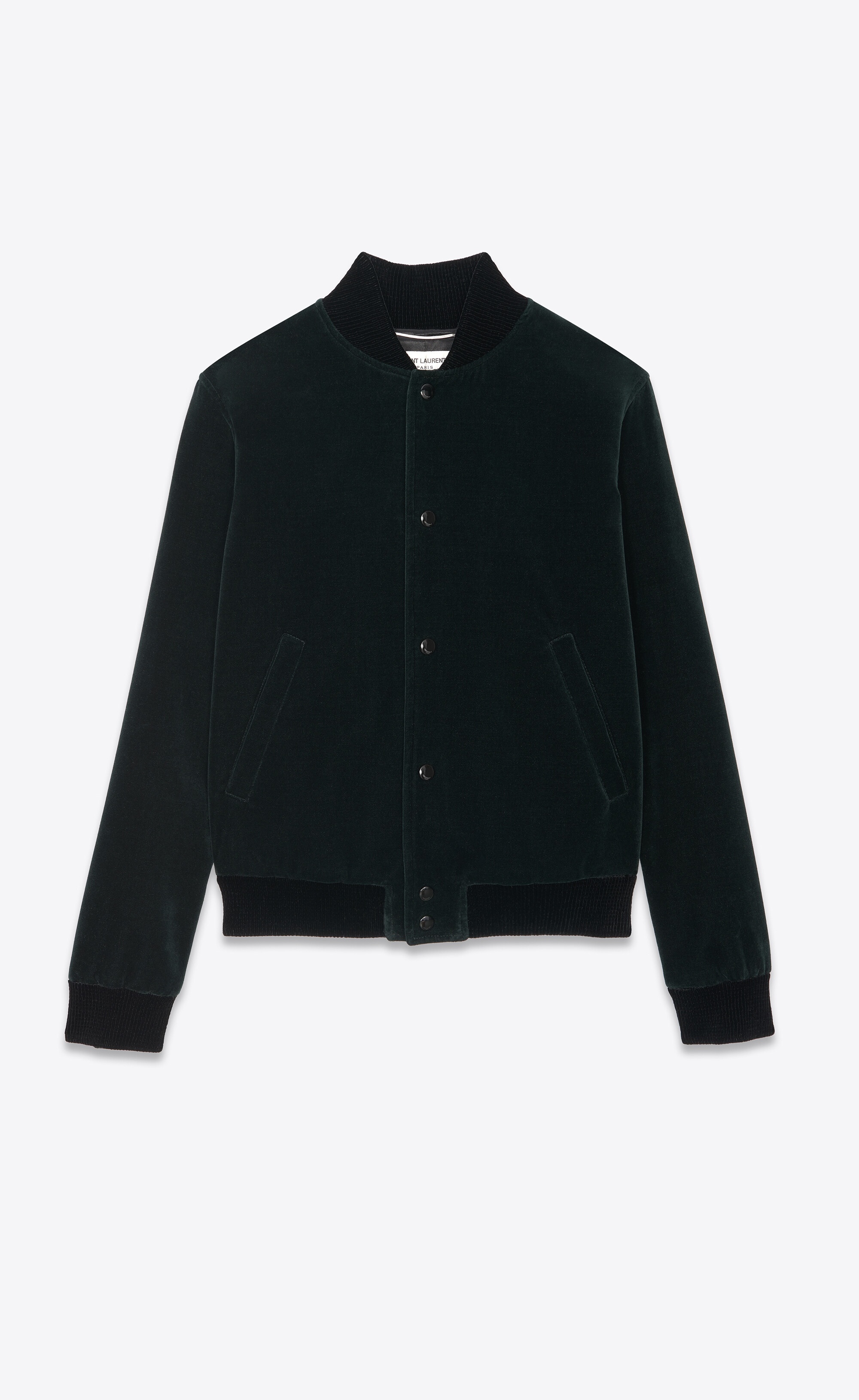 saint laurent teddy jacket in cotton velvet - 1