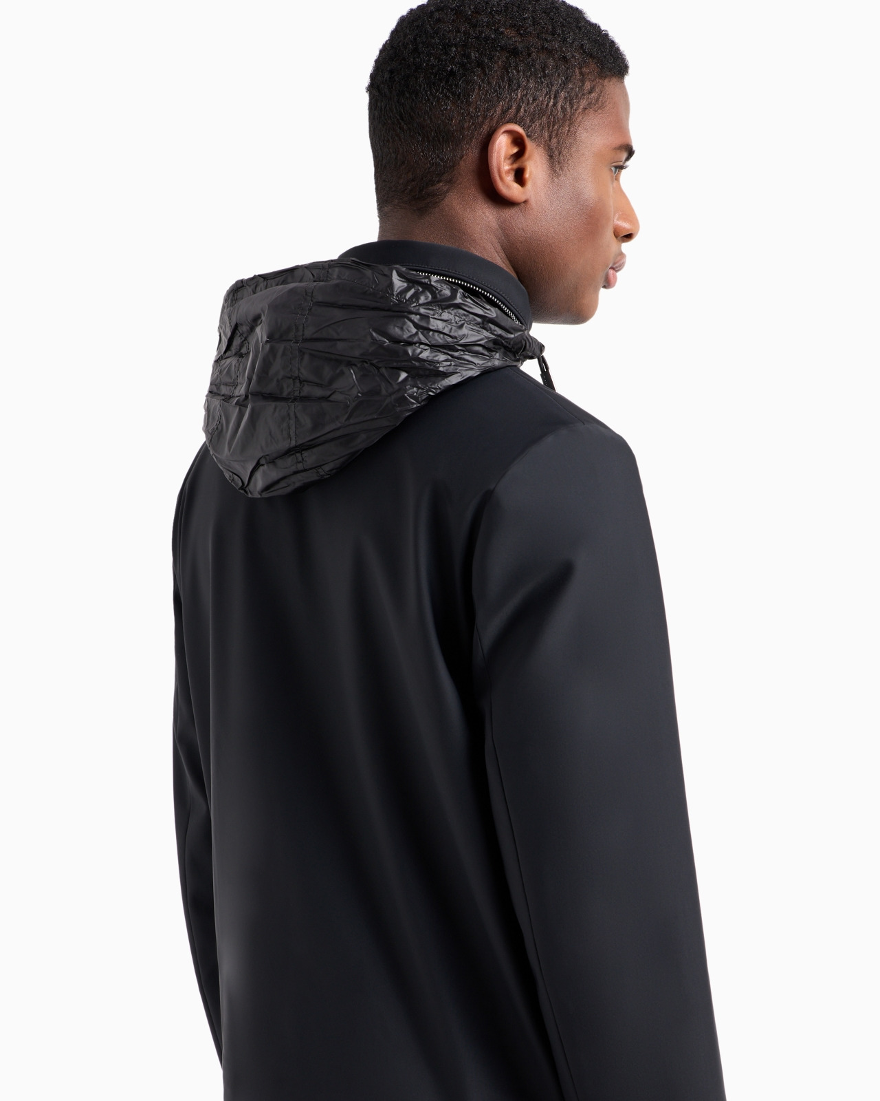 Full-zip nylon blouson with stowaway hood - 6