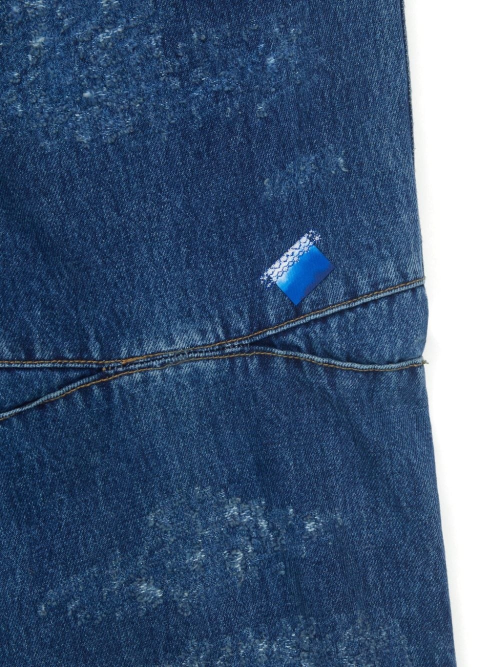 distressed wide-leg jeans - 3