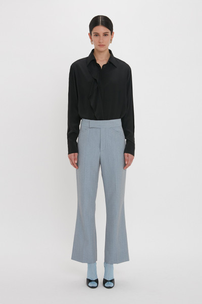 Victoria Beckham Exclusive Wide Cropped Flare Trouser In Marina outlook