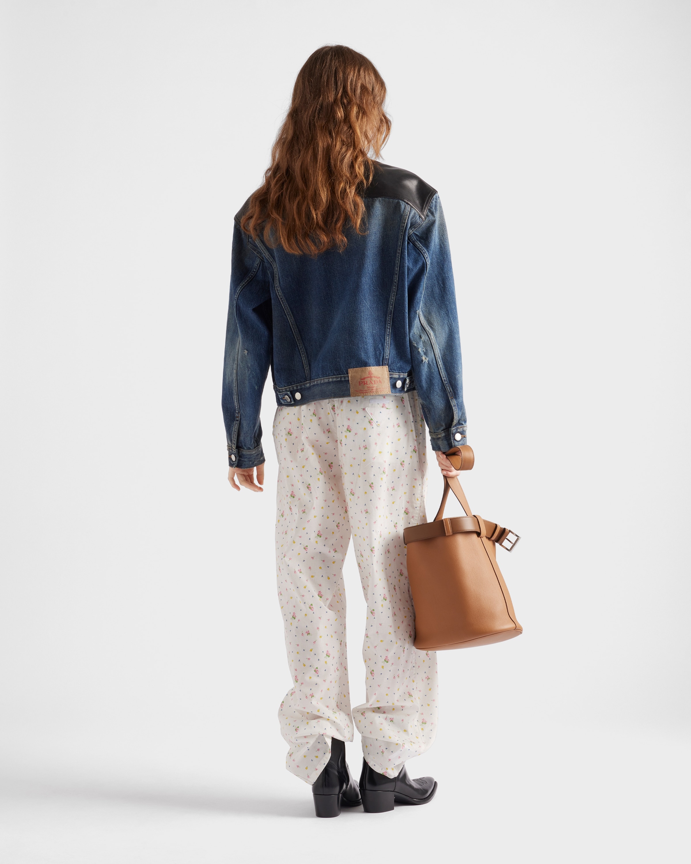 Denim and leather jacket - 5