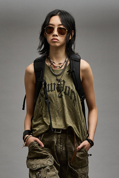 R13 NEW YORK RELAXED TANK - OLIVE outlook