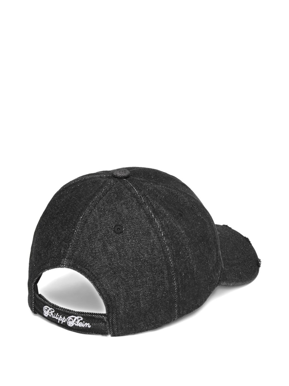 bear-embroidered denim cap - 2