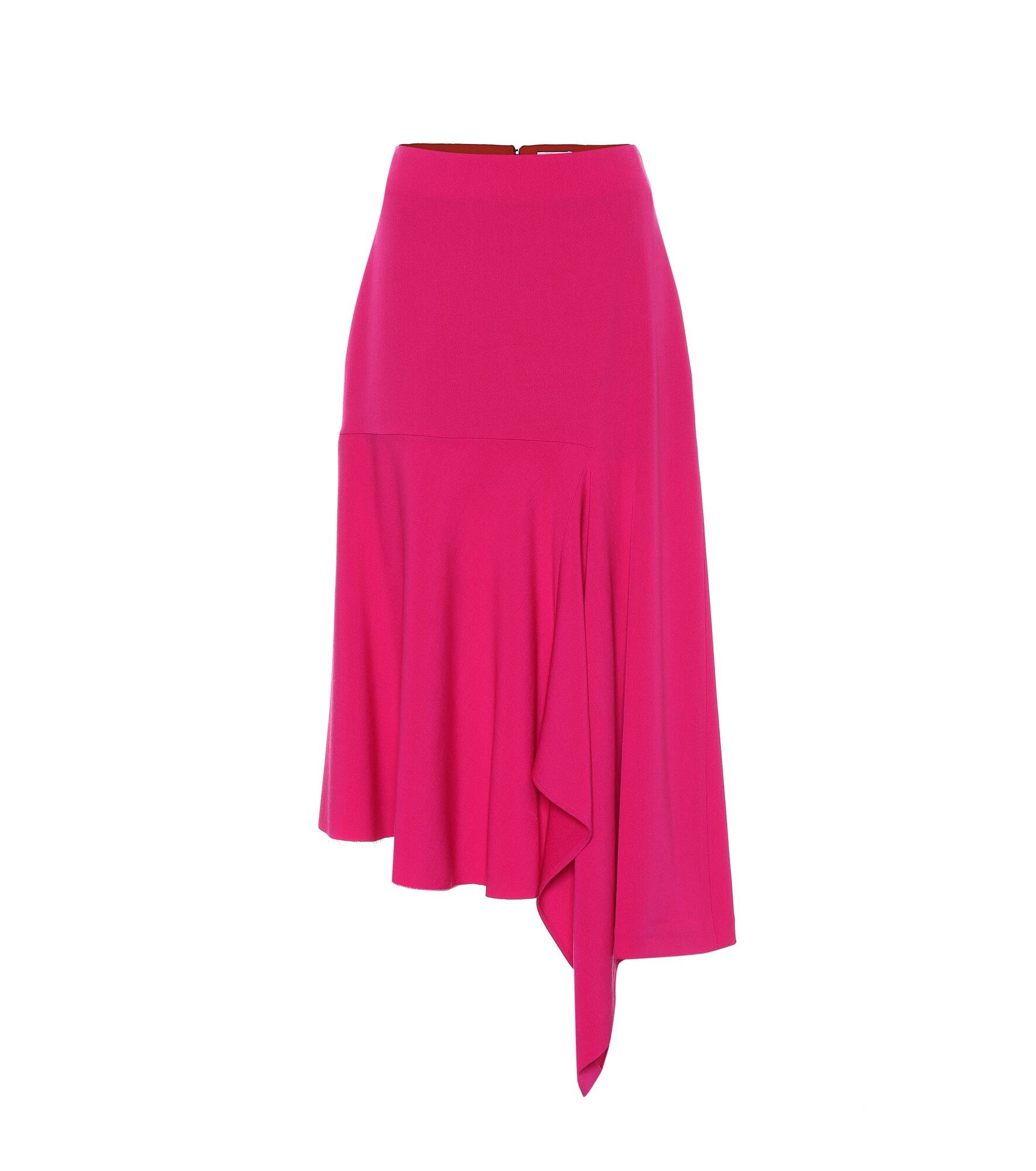 Godet stretch-wool midi skirt - 1