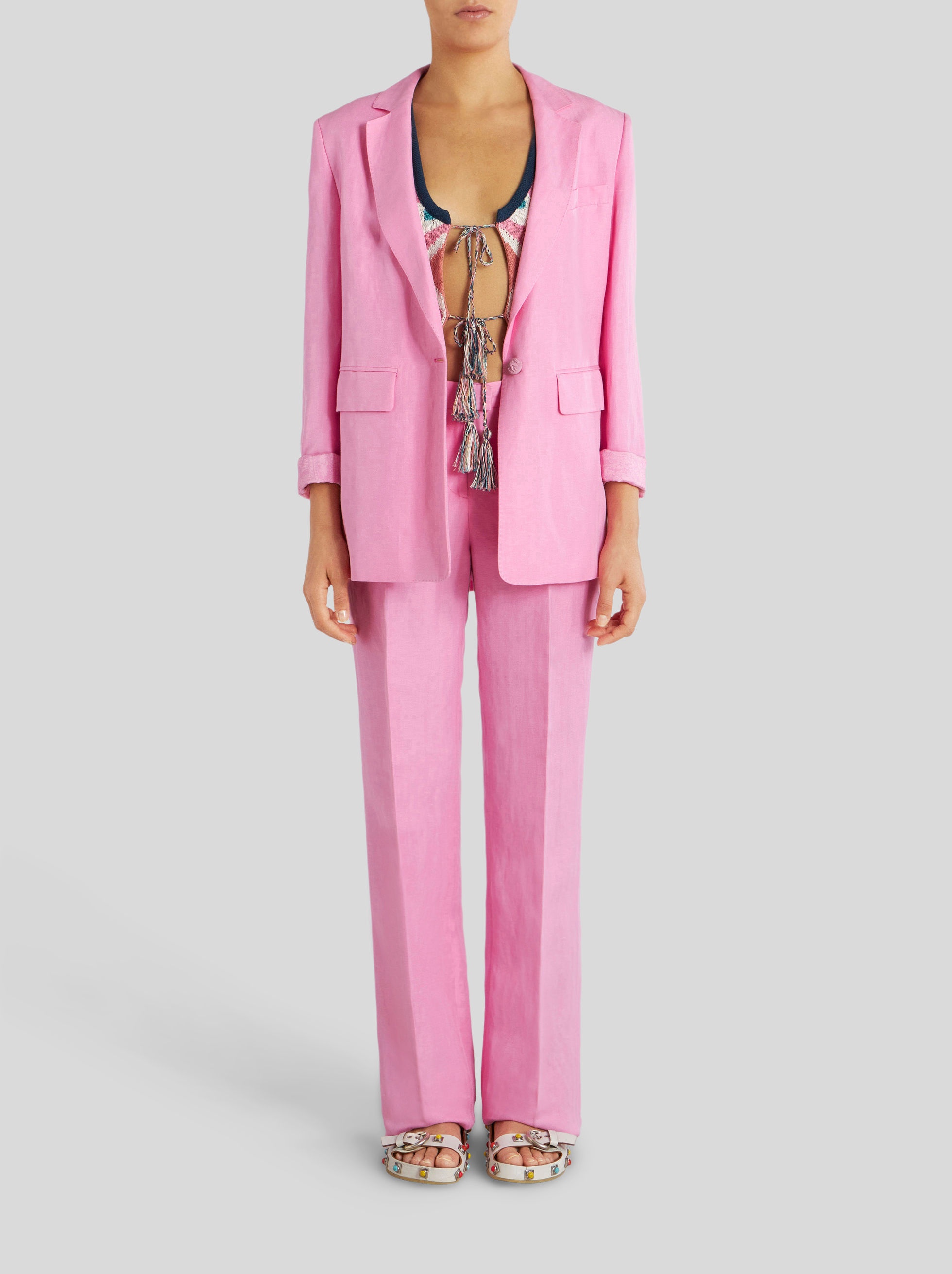 TAILORED LINEN AND SILK JACKET - 4