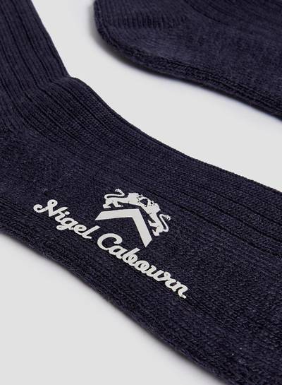 Nigel Cabourn Wool Cushion Sole Crew Sock in Navy outlook