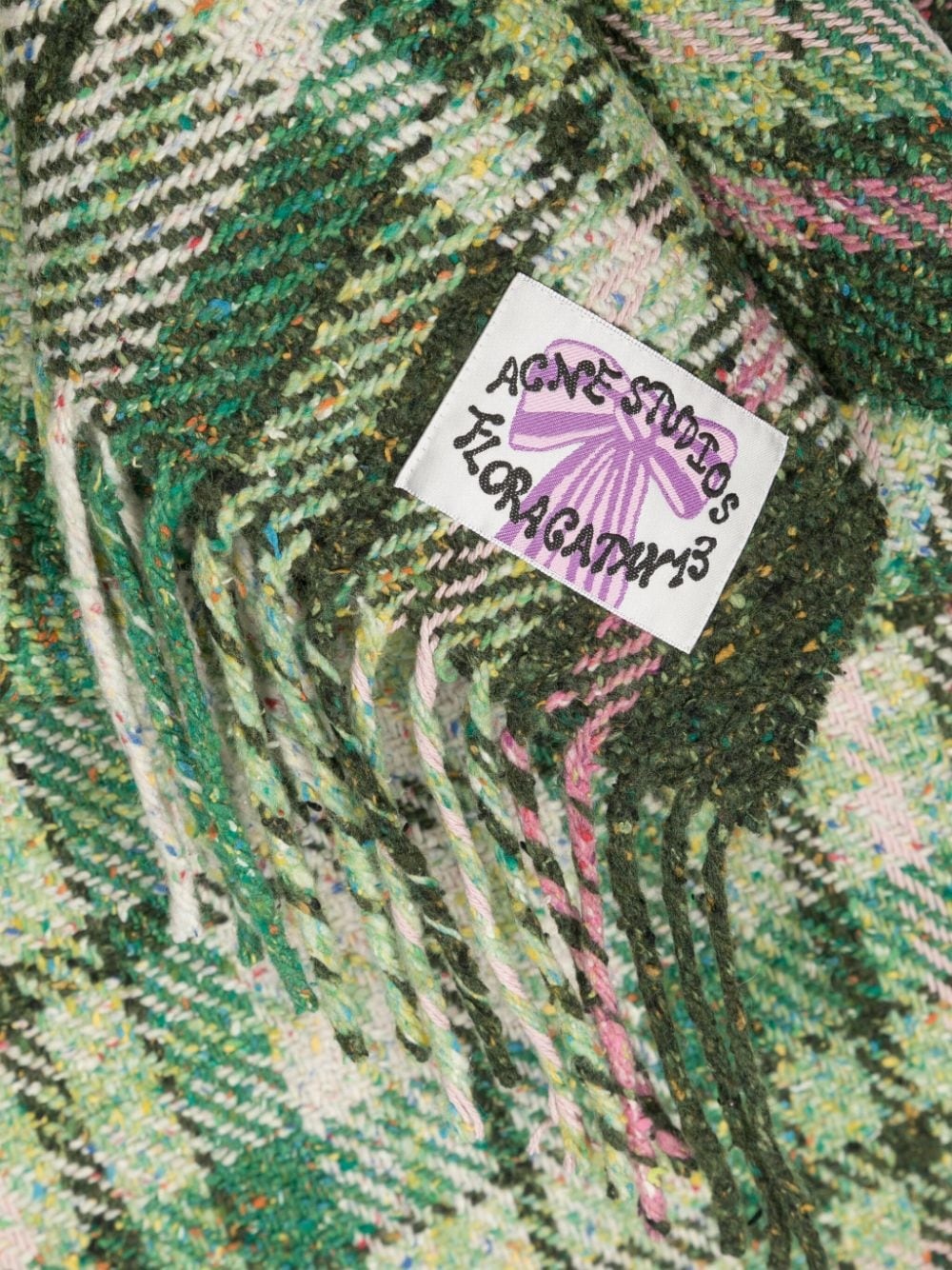 check-print wool scarf - 3