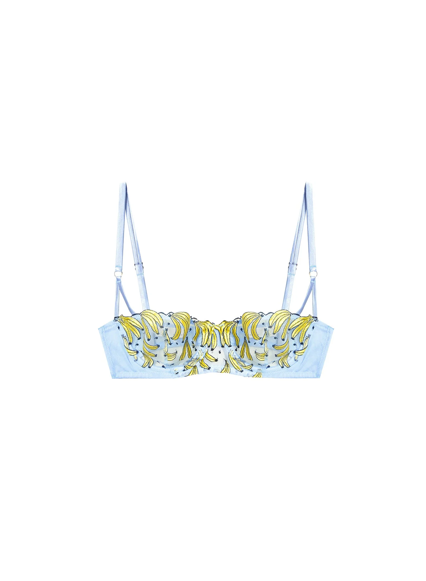 Banana Embroidery Balconette Bra - 1