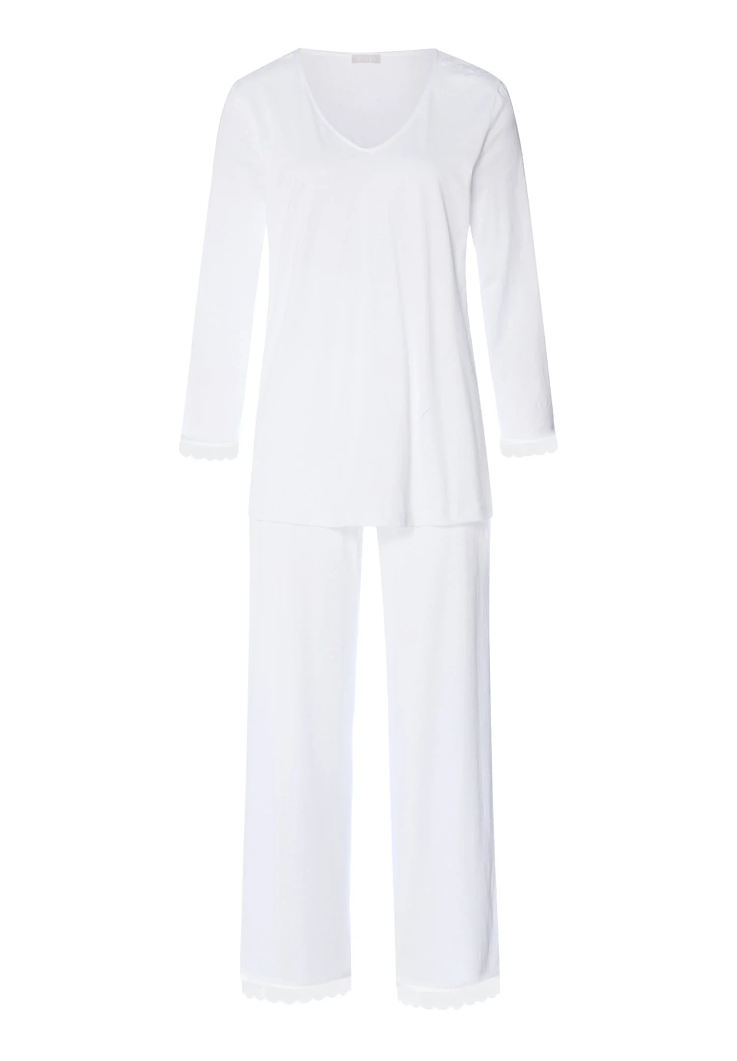 Inaya Scalloped Lace Cotton Pajama Set - 1