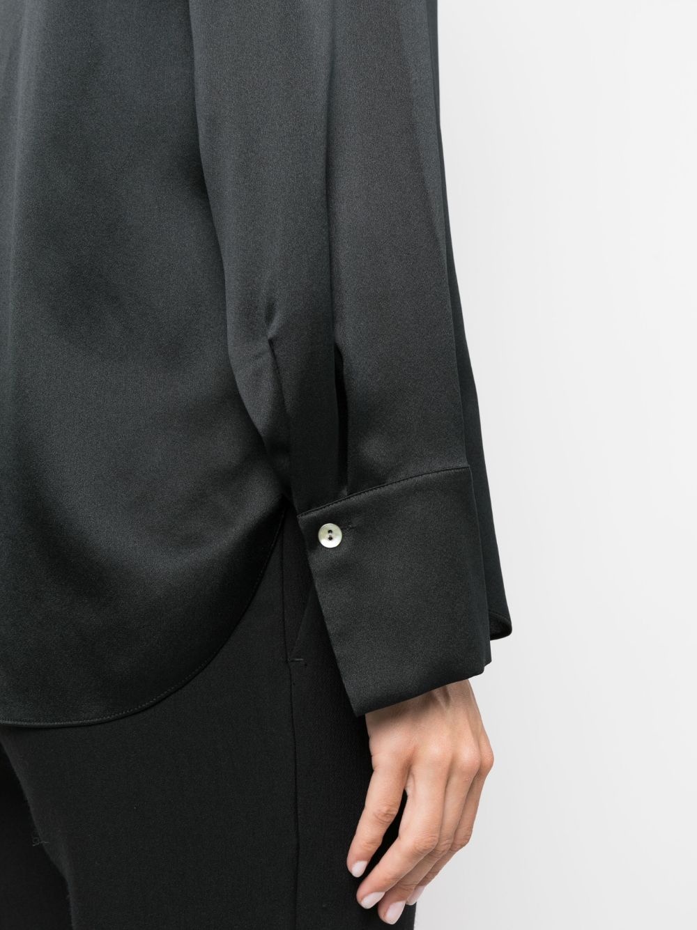long-sleeved silk blouse - 5