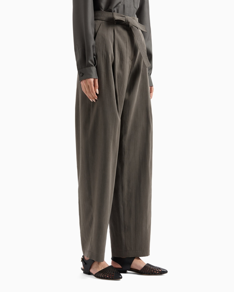 GIORGIO ARMANI WASHED SILK SINGLE-DART TROUSERS outlook