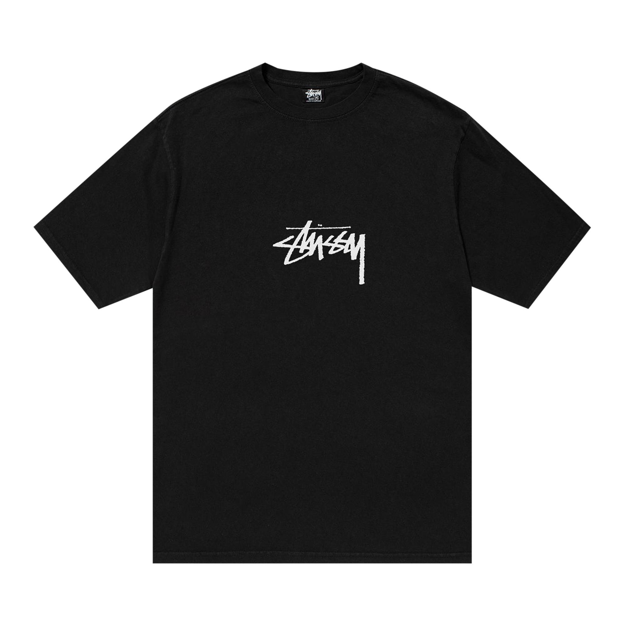 Stüssy Stussy Pigment Dyed Small Stock Tee 'Black' | REVERSIBLE