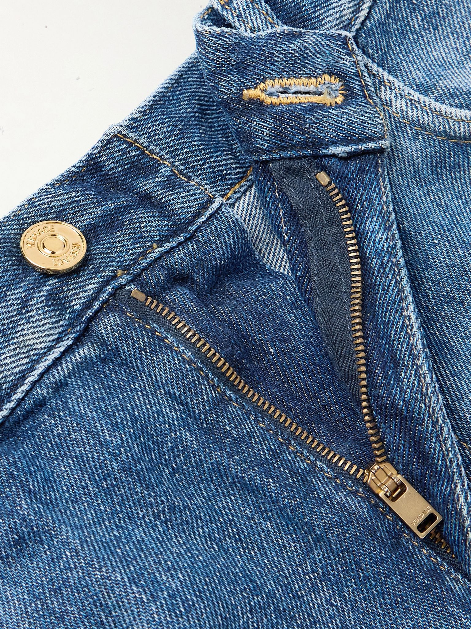 Straight-Leg Embellished Jeans Blue - 6