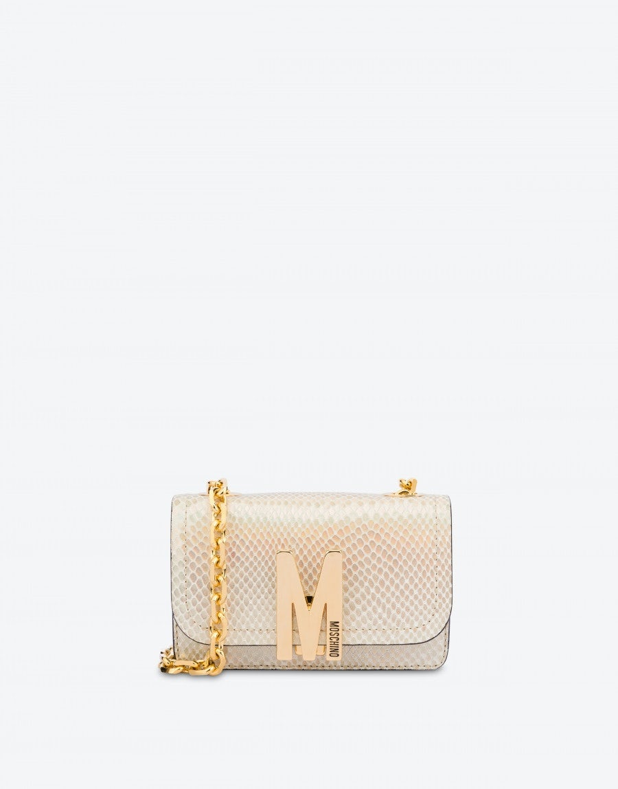 MINI SHOULDER M BAG WITH IRIDESCENT PYTHON PRINT - 1