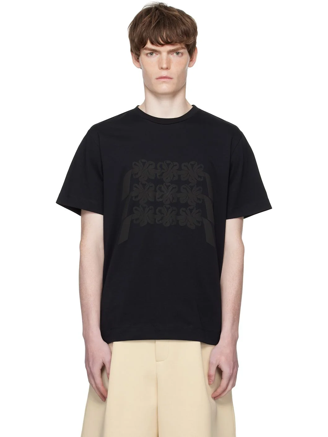 Black Ribbon Daisy Chain Print T-shirt - 1
