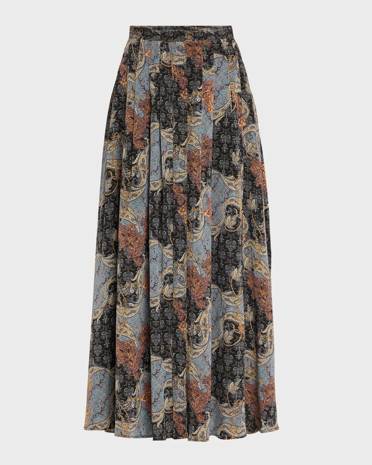 Vanna Gathered Silk Maxi Skirt - 1