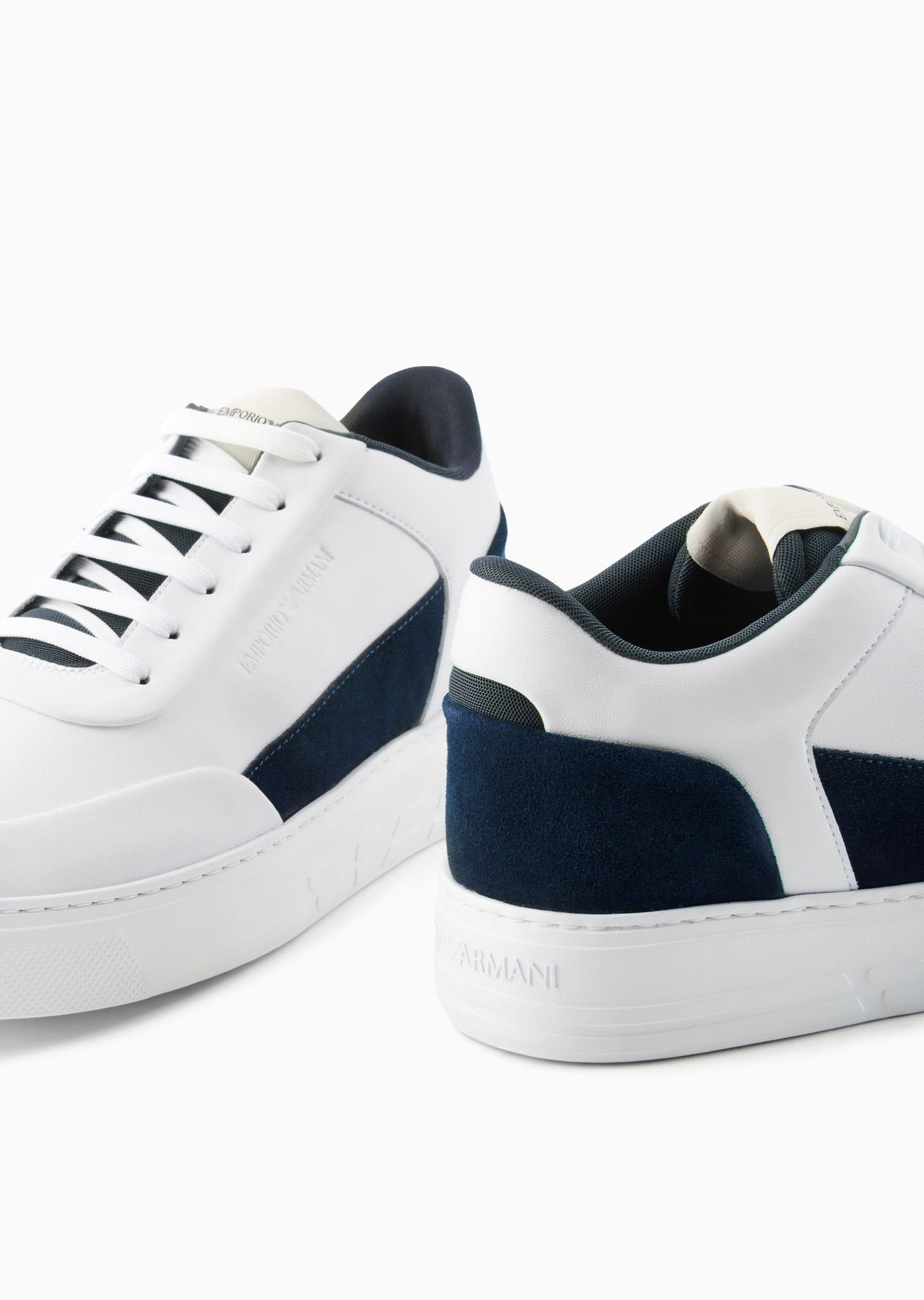 Leather and suede sneakers with side logo - 5