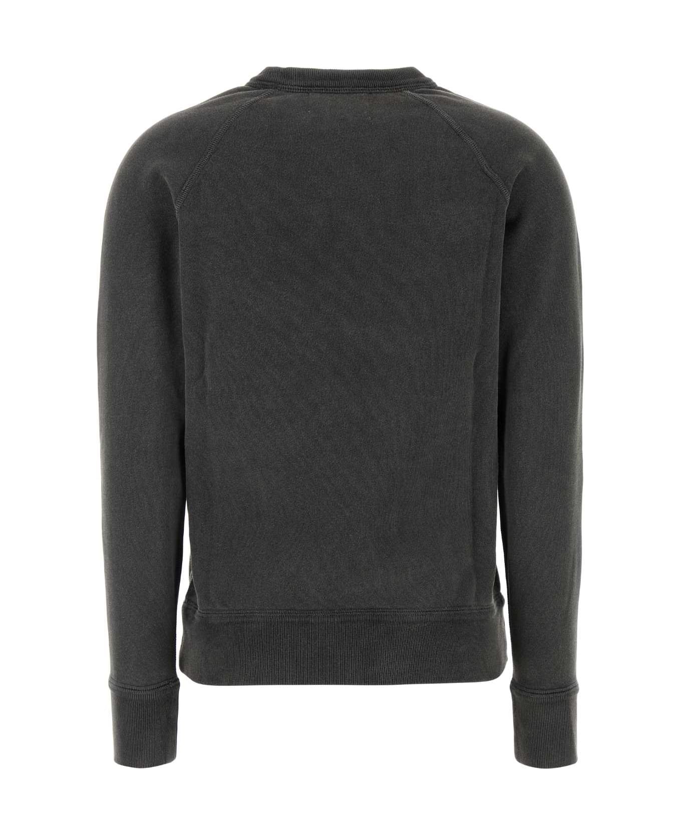 Dark Grey Cotton Blend Sweatshirt - 2