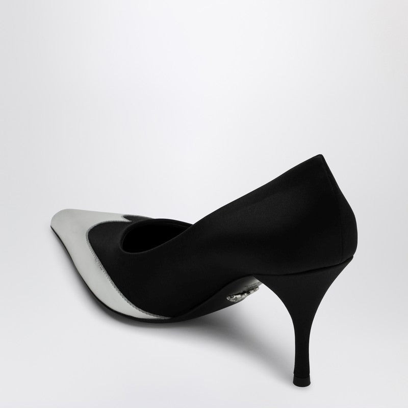 Prada Black Décolleté In Satin And Metallic Leather Women - 2