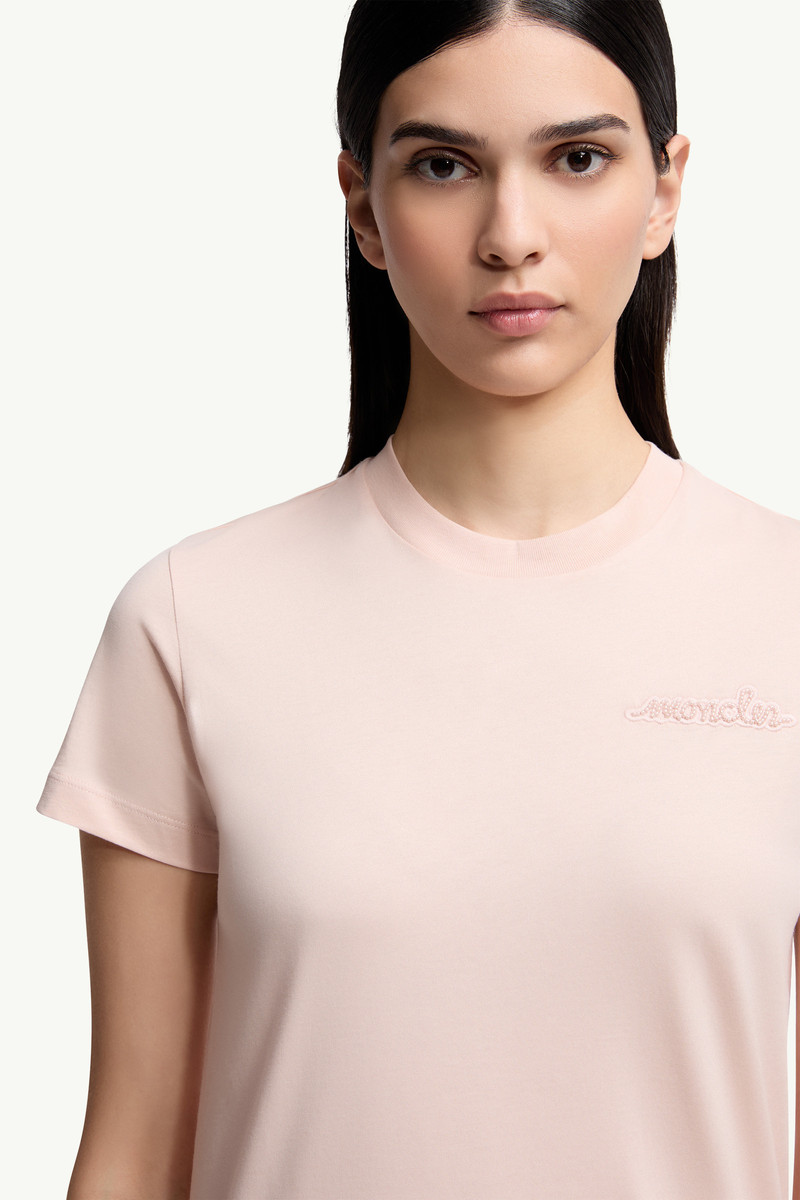 Beaded Logo Cotton T-Shirt 6