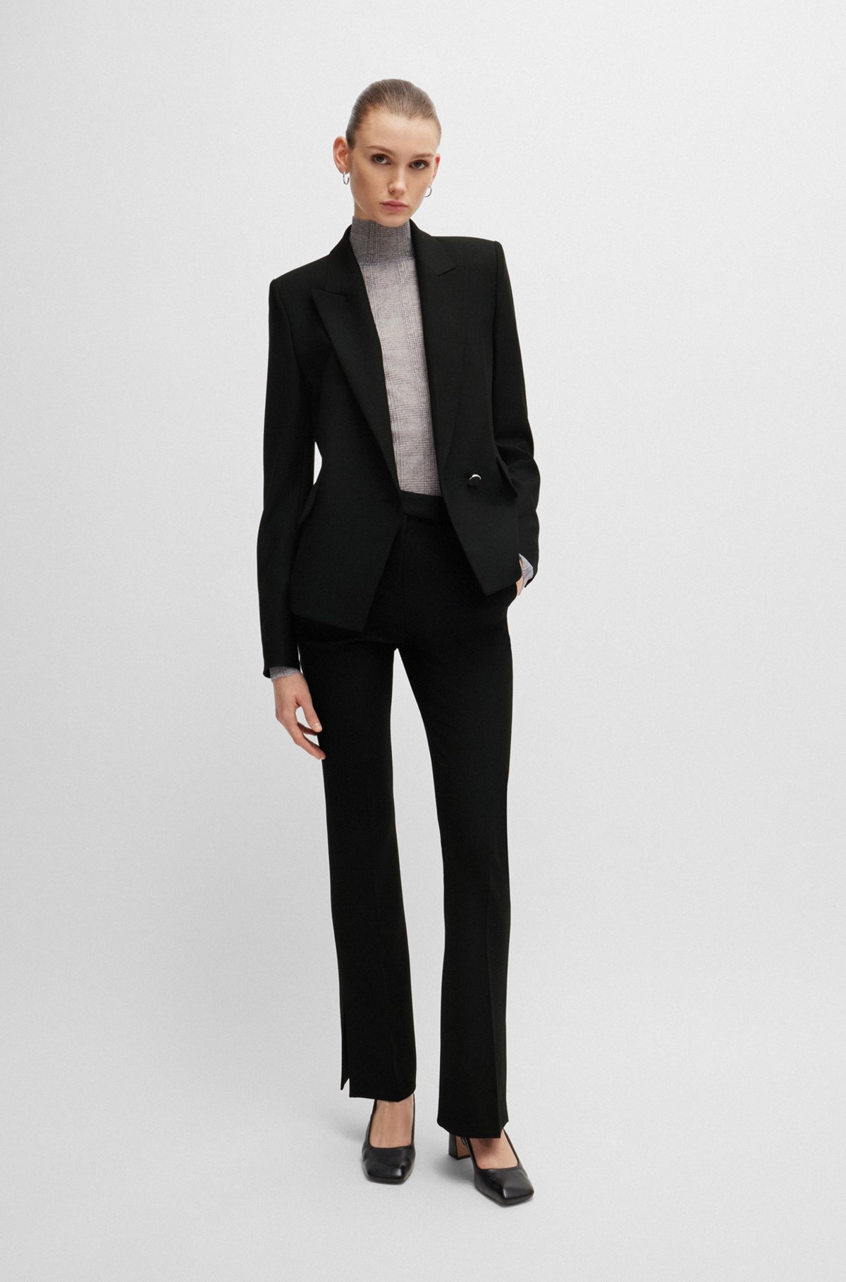 REGULAR-FIT DOUBLE-BREASTED JACKET IN STRETCH MATERIAL - 3