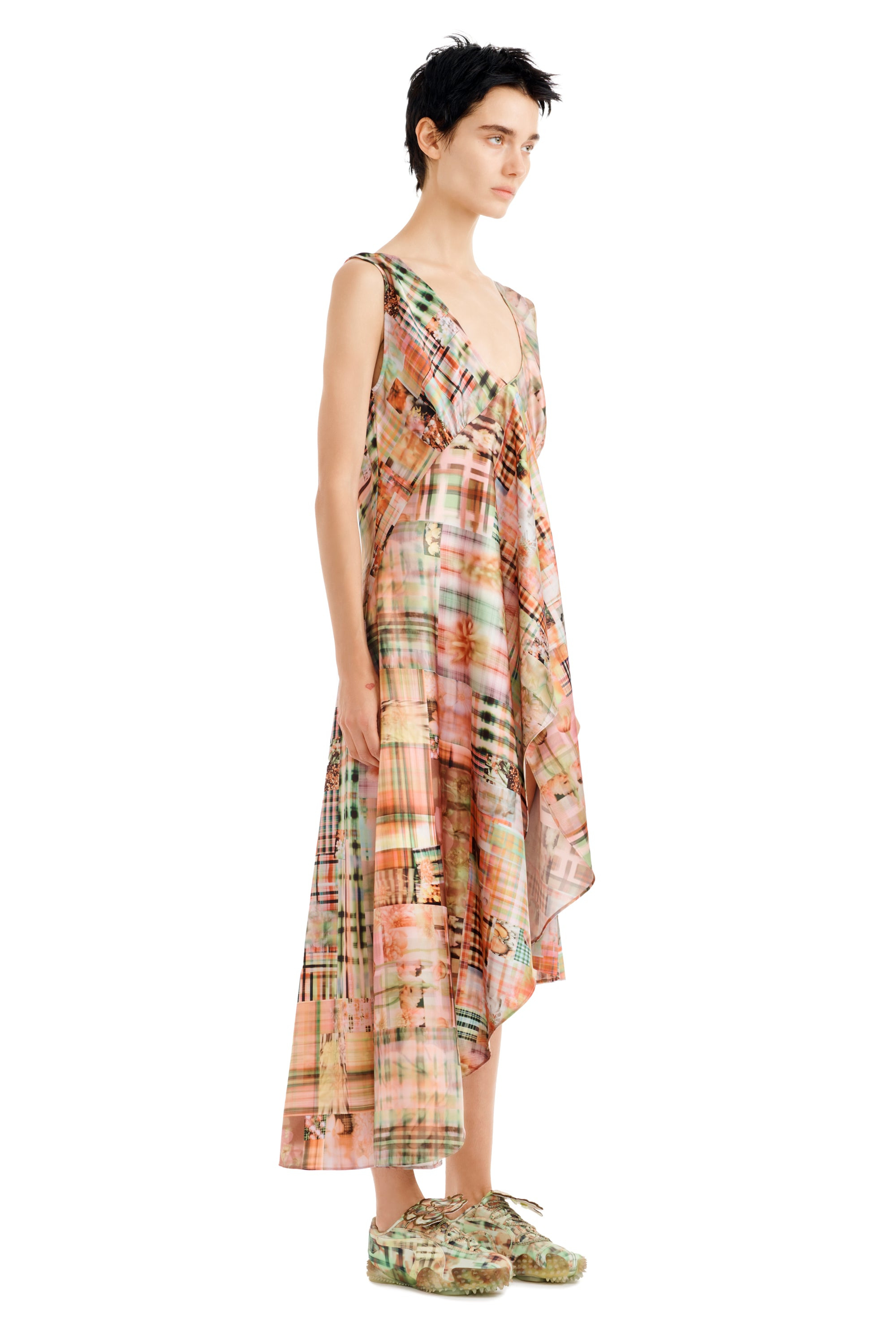 MULTI PLAID TULIP DRESS - 7