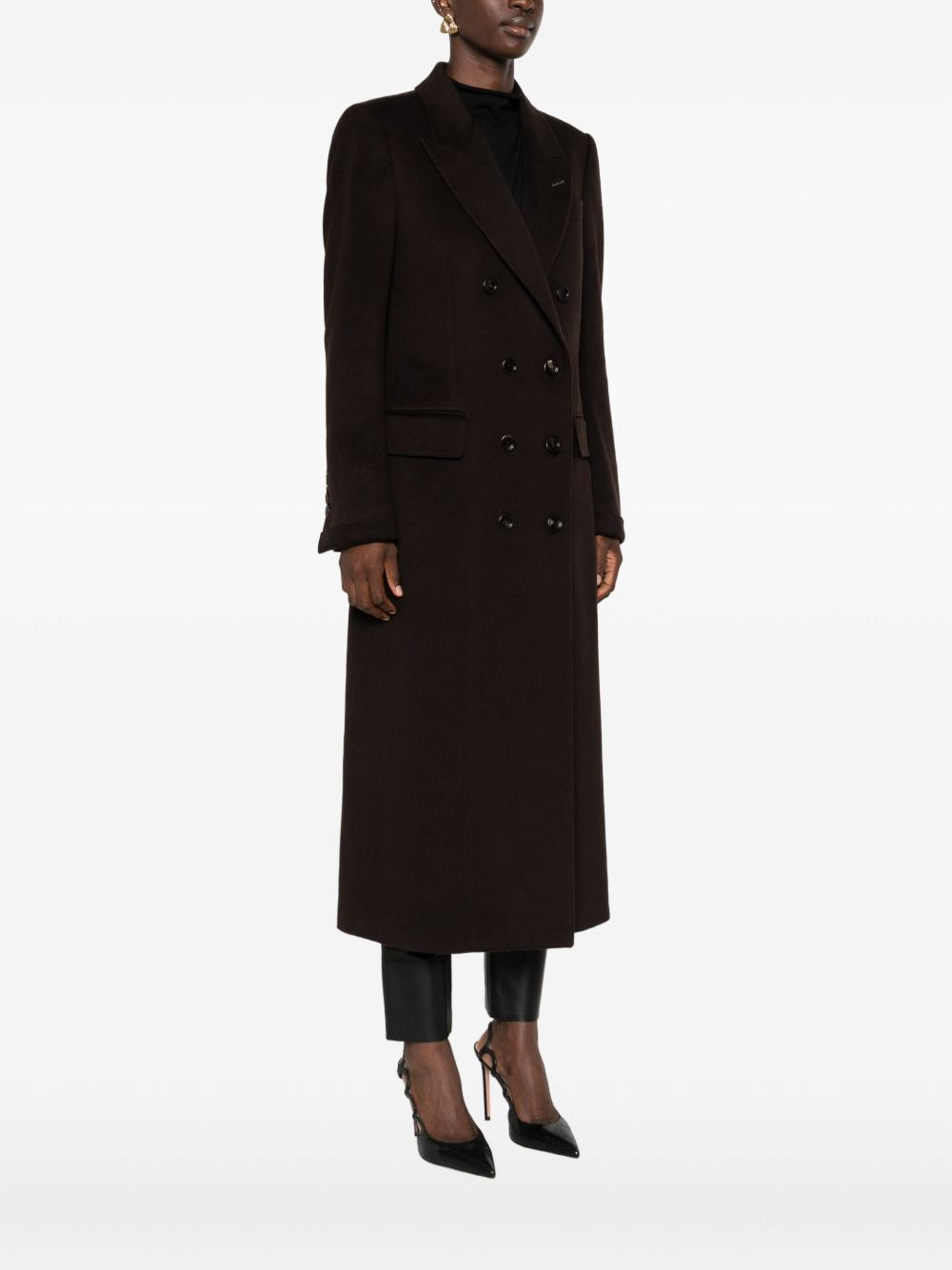 double-breasted silk coat - 3