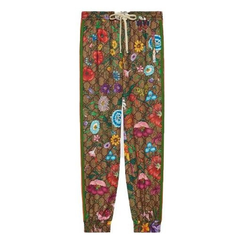 (WMNS) Gucci Flora GG Supreme 패턴 궤도 바지 605437-XJB9I-2103 - 1