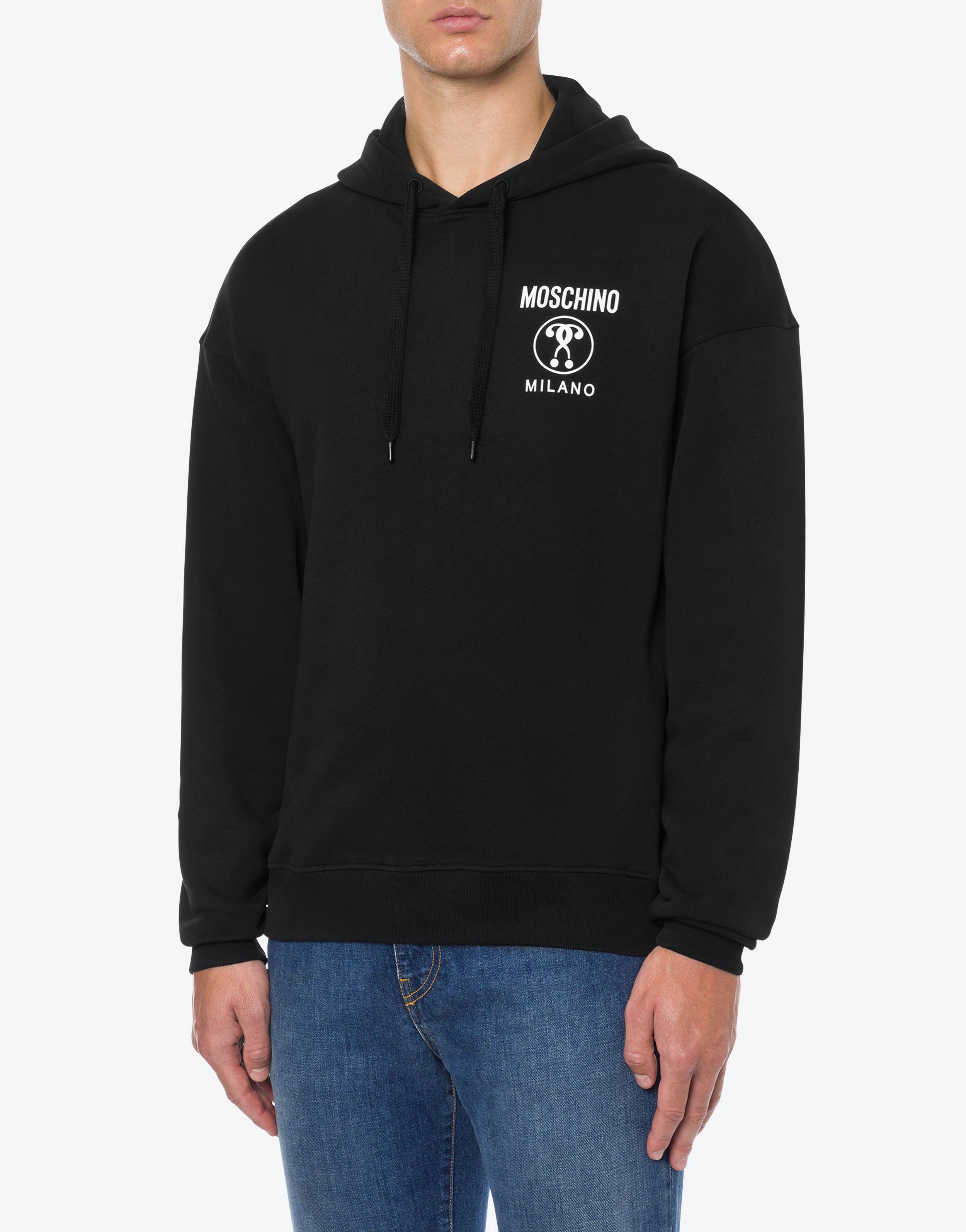 Moschino DOUBLE QUESTION MARK HOODED SWEATSHIRT | REVERSIBLE