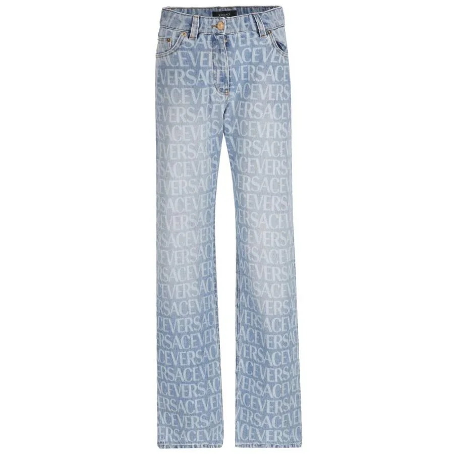 Versace All Over Monogram Denim Jeans - 1