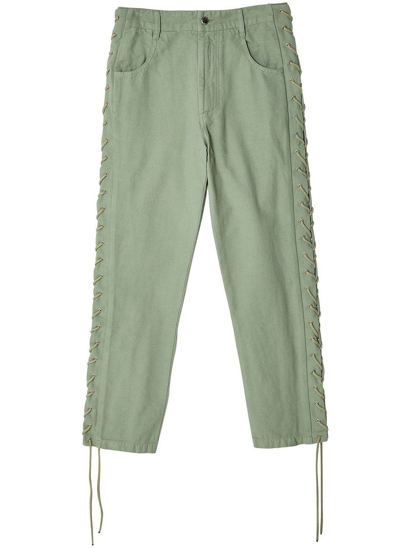 lace-up straight trousers 1