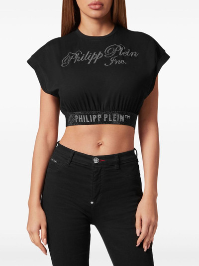 PHILIPP PLEIN crystal-embellished cropped T-shirt outlook